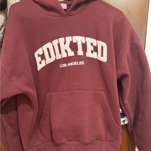 Edikted Burgundy LA Hoodie